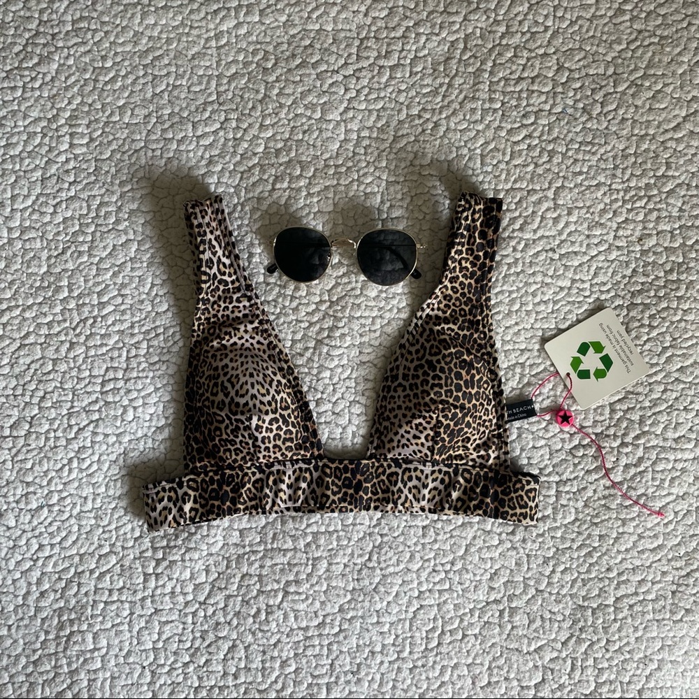 ✨ 3 for$20 ASOS South Beach Leopard Bikini Top NWT